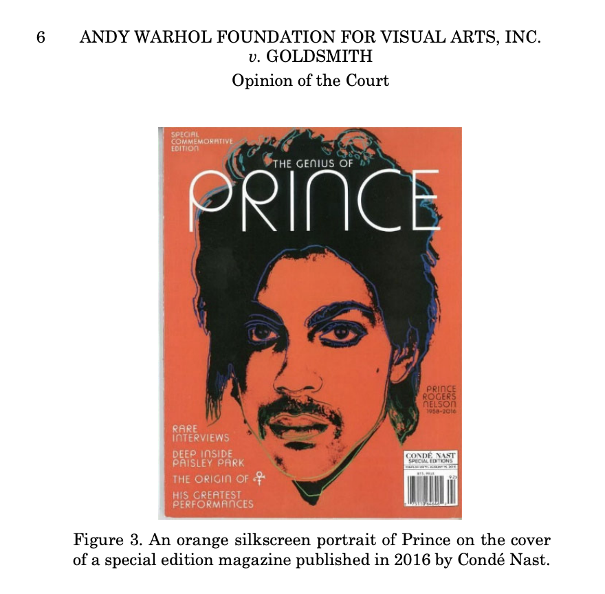 An orange silkscreen portrait of Prince on the cover of a special edition magazine published in 2016 by Condé Nast