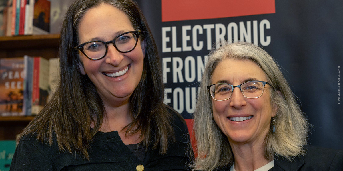 Photo of Cindy Cohn & Nicole Ozer by Patrick Ball