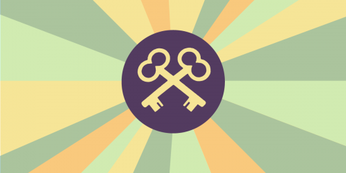 two keys crossed inside a circle