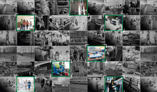 Video feeds being analyzed by computers.